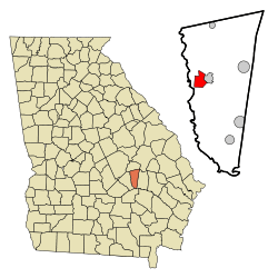Location in Montgomery County and the state of Georgia