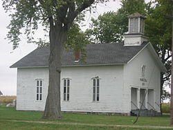 Prairie Dell Meetinghouse, a historic site in the township's west