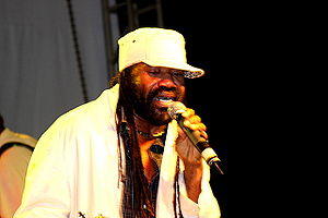 Tony Rebel performing at Edna Manley College, 23 February 2008