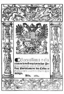 Bartolomé de las Casas (1552) Brevisima relación de la destrucción de las Indias.png