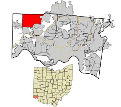 Location in Hamilton County and the state of Ohio.