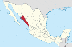 State of Sinaloa within Mexico