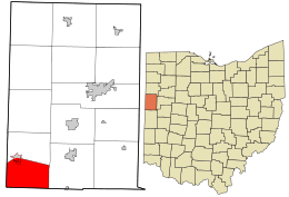 Location in Mercer County and the state of Ohio.
