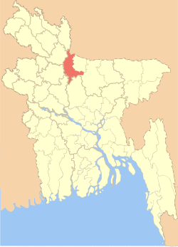 Location of Jamalpur District in Bangladesh
