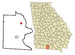 Location in Brooks County and the state of Georgia