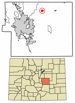 Location of the Peyton CDP in El Paso County, Colorado.