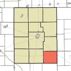 Map highlighting Richland Township, Rush County, Indiana.svg