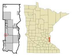 Location of the city of Landfall within Washington County, Minnesota