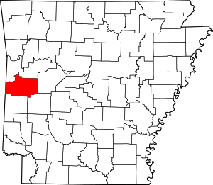 Map of Arkansas highlighting Scott County