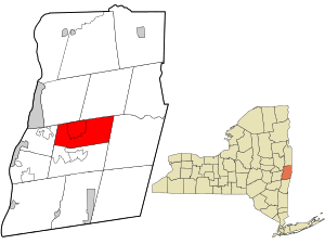 Location in Rensselaer County and the state of New York.