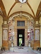 Santi di tito, personaggi illustri della famiglia vecchietti tra ercole a riposo e putti con festone e motto 01.jpg