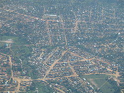 Bunia from the air, looking north toward the Nyakasanza district