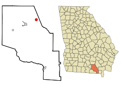 Location in Clinch County and the state of Georgia