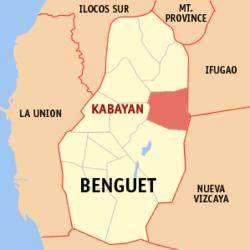 Map of Benguet with Kabayan highlighted