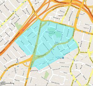 Eden Terrace boundary map
