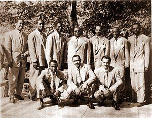 Arsenio Rodríguez (center, standing) and his conjunto in the 1940s.