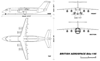 Line drawings of BAe 146-200