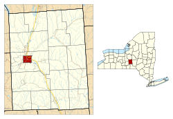 Location in Cortland County and the state of New York