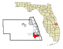 Location in Indian River County and the state of Florida