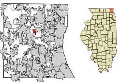 Location of Third Lake in Lake County, Illinois.