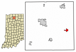 Location of Bourbon in Marshall County, Indiana.