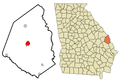 Location in Screven County and the state of Georgia