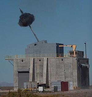 US Navy 090916-N-9999K-003 The Office of Naval Research's Advanced Gun Barrel Technology Program demonstrates a new coating to extend 155-mm barrel life during a test demonstration.jpg