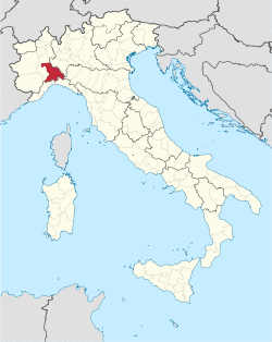 Location of the Province of Alessandria within Italy