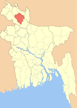 Location of Rangpur District in Bangladesh