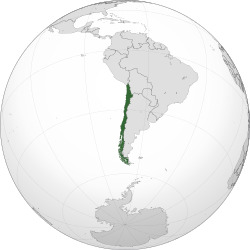 Location of the Socialist Republic of Chile in South America.