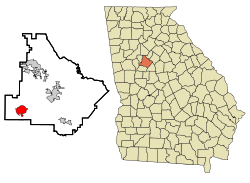 Location in Henry County and the state of Georgia