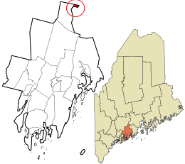 Location in Lincoln County and the state of Maine.
