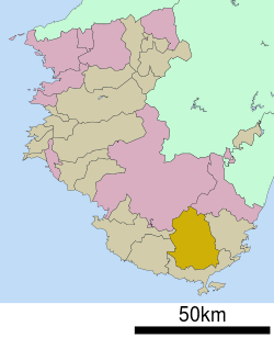 Location of Kozagawa in Wakayama Prefecture