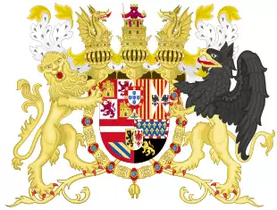 Full Ornamented Coat of Arms of Spanish House of Austria (1580-1668).svg