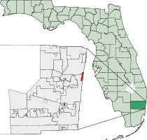 Location of Lauderdale-by-the-Sea in Broward County, Florida