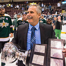 Willie Desjardins with Calder Cup 06-17-2014.jpg