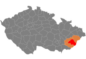 District location in the Zlín Region within the Czech Republic