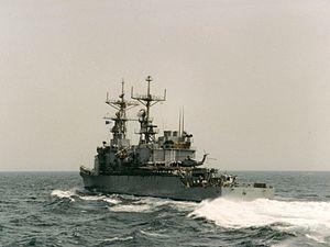 USS Elliot at sea in the Persian Gulf 1991 in support of Operation Desert Storm