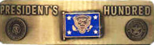 President's 100 Brassard awarded authorized for wear on United States Navy enlisted service uniforms