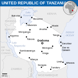 Location of Tanzania