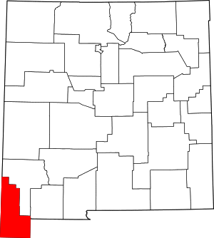 Map of New Mexico highlighting Hidalgo County