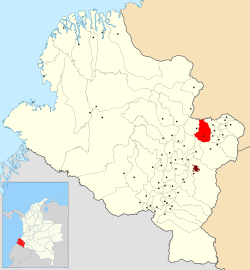 Location of the municipality and town of San Lorenzo, Nariño in the Nariño Department of Colombia.