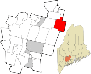 Location in Kennebec County and the state of Maine.