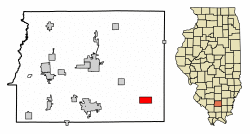 Location of Thompsonville in Franklin County, Illinois.