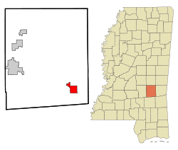 Location of Heidelberg, Mississippi