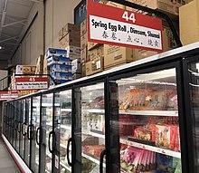 A sign reads, "Spring Rolls, Dimsum, Shumai"