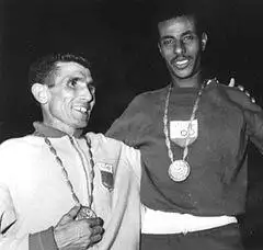 Rhadi Ben Abdesselam, Abebe Bikila 1960.jpg
