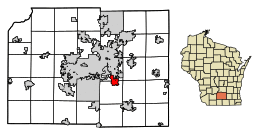 Location of McFarland in Dane County, Wisconsin.