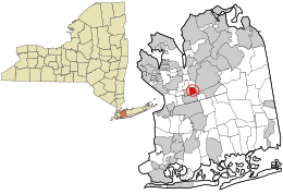Location in Nassau County and the state of New York.