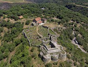Dmanisi castle ruins with Dmanisi Sioni and archeological site in background